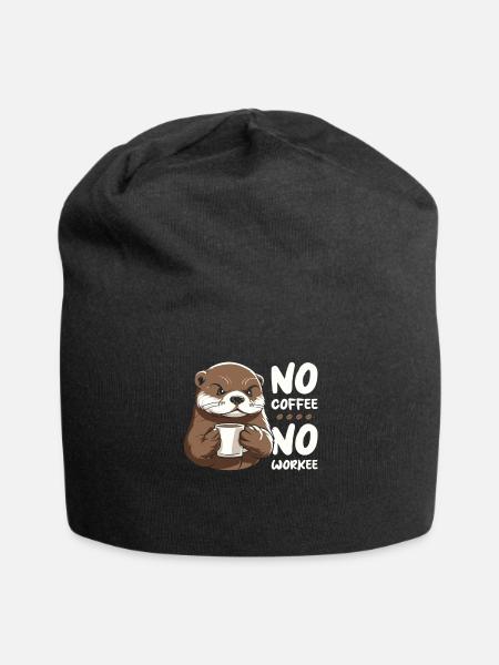 Kaffee Cafe Otter No Coffee No Workee - Jersey-Beanie - Schwarz