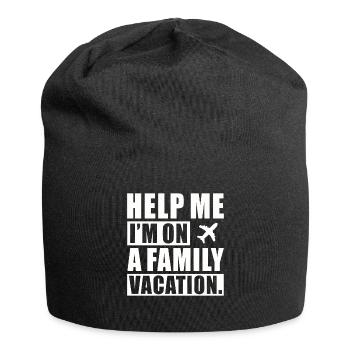 Hilfe, Ich Bin Im Familienurlaub - Jersey-Beanie - Schwarz - Vorne