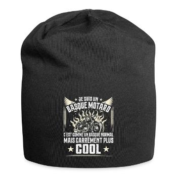 Carrément Plus Cool Basque Motard Cadeau Moto - Bonnet en jersey - noir - Devant