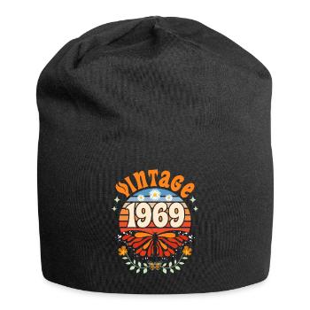 Papillon Année 1969 Femme 55 Ans Anniversaire - Bonnet en jersey - noir - Devant