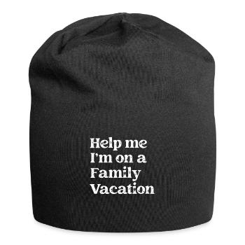 Hilfe, Ich Bin Im Familienurlaub - Jersey-Beanie - Schwarz - Vorne
