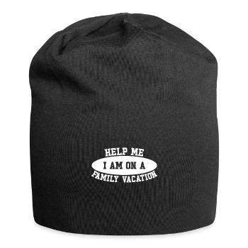 Hilfe, Ich Bin Im Familienurlaub - Jersey-Beanie - Schwarz - Vorne