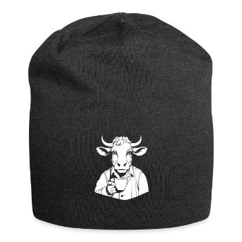 Kuh Landwirt Viehzucht Kaffee - Jersey-Beanie - Anthrazit - Vorne