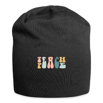 Enseigner la paix Jeu de mots Groovy Hippie Enseignant - Bonnet en jersey - noir - Devant