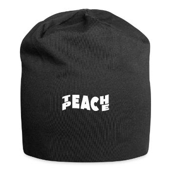 Enseigner la paix Jeu de mots Groovy Hippie Enseignant - Bonnet en jersey - noir - Devant