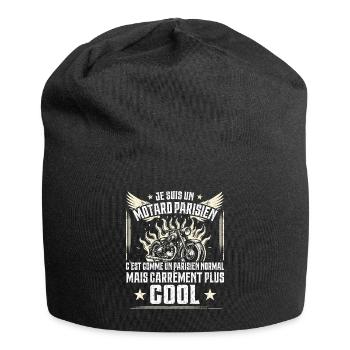 Carrément Plus Cool Motard Parisien Cadeau Moto - Bonnet en jersey - noir - Devant