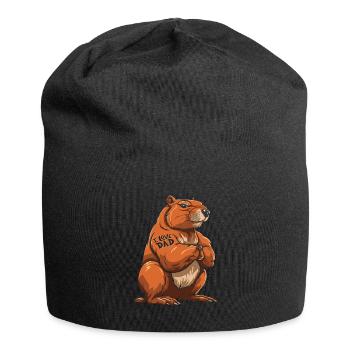 Capybara Wasserschwein I Love Dad - Jersey-Beanie - Schwarz - Vorne