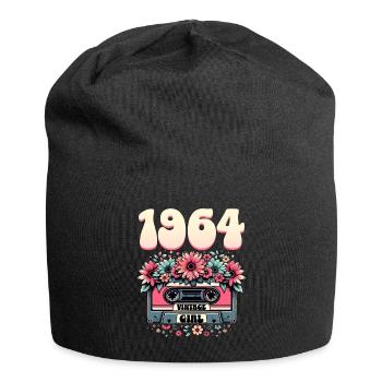 Cassette Année 1964 Anniversaire Femme 60 Ans - Bonnet en jersey - noir - Devant