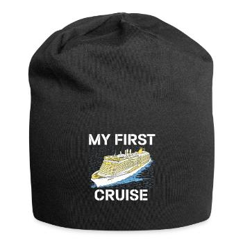 Mein erster Kreuzfahrt-Familienurlaub - lustig und aufregend - Jersey-Beanie - Schwarz - Vorne