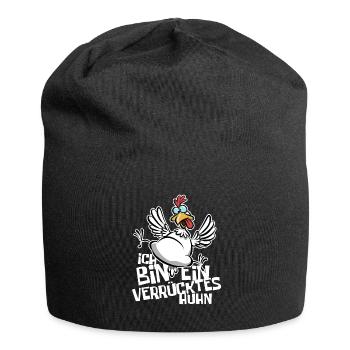 Ich bin ein verrücktes Huhn - Cartoon - Jersey-Beanie - Schwarz - Vorne