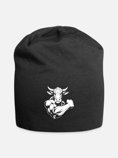 Fitness Kuh - Jersey-Beanie - Schwarz