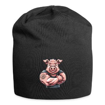 Schwein Schweinebauer Mutter I Love Mom - Jersey-Beanie - Schwarz - Vorne