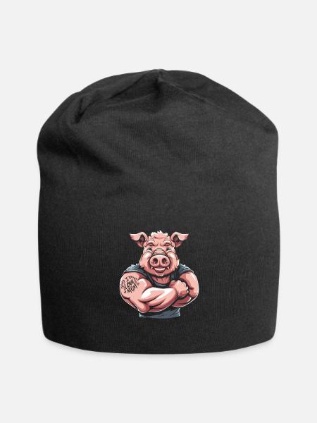 Cochon Cochon Fermier Maman J’Aime Maman - Bonnet en jersey - noir