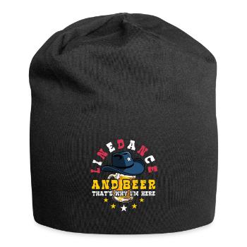 Linedance and Beer - Country Fan - Geschenk - Jersey-Beanie - Schwarz - Vorne