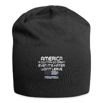 Amerika: Ein Land, das so großartig ist, dass die USA patriotisch sind - Jersey-Beanie - Schwarz - Vorne