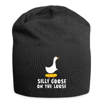 Silly geese on the loose - Jersey Beanie - black - Front