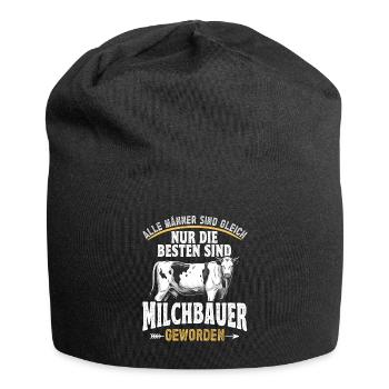 Landwirt Nur die besten sind Milchbauer Kuhbauer - Jersey-Beanie - Schwarz - Vorne