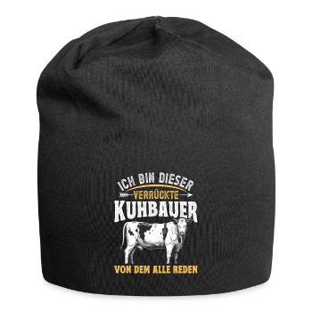 Landwirt Milchbauer Verrückter Kuhbauer - Jersey-Beanie - Schwarz - Vorne