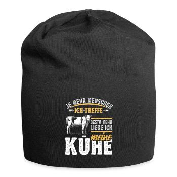 Landwirt Milchbauer Kuhbauer Kuhliebhaber - Jersey-Beanie - Schwarz - Vorne