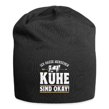 Landwirt Milchbauer Kuhbauer Kühe sind okay - Jersey-Beanie - Schwarz - Vorne