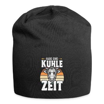 Landwirt Milchbauer Kuhbauer Lustiger Spruch Kuh - Jersey-Beanie - Schwarz - Vorne