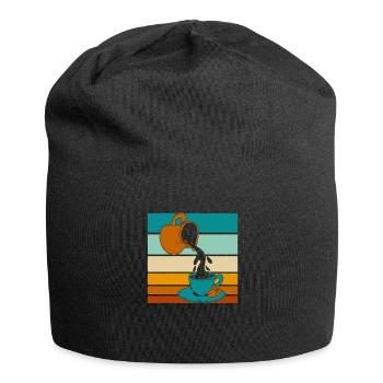 Kaffee Cafe - Jersey-Beanie - Schwarz - Vorne