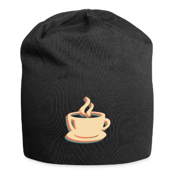 Kaffee Cafe - Jersey-Beanie - Schwarz - Vorne
