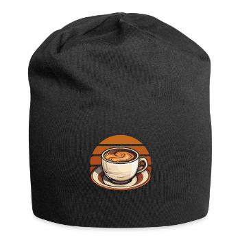 Kaffee Cafe - Jersey-Beanie - Schwarz - Vorne