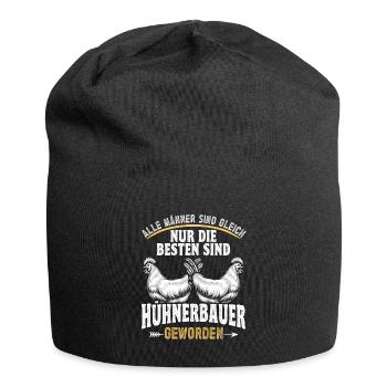 Huhn Hühner bester Hühnerbauer - Jersey-Beanie - Schwarz - Vorne