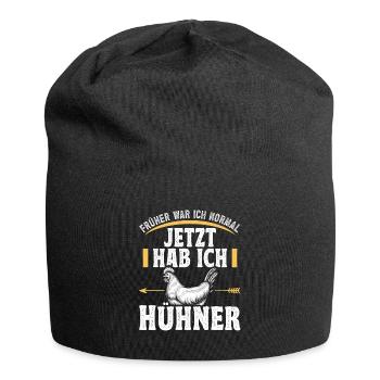 Huhn früher war ich normal jetzt habe ich Hühner - Jersey-Beanie - Schwarz - Vorne