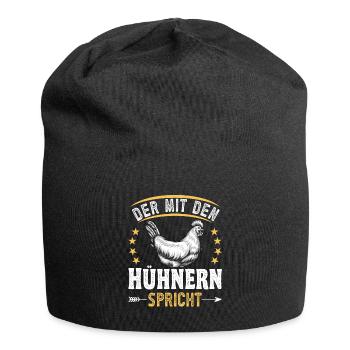 Hühnerbauer Huhn Der mit den Hühnern spricht - Jersey-Beanie - Schwarz - Vorne
