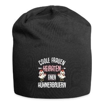 Frau von Hühnerbauer Huhn Hühnerbäuerin - Jersey-Beanie - Schwarz - Vorne