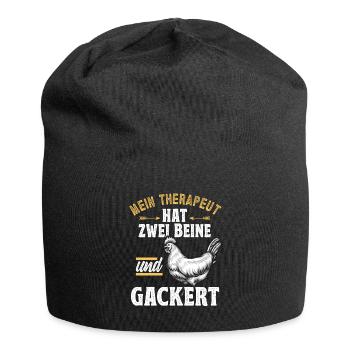 Hühnerbauer Huhn Hühner Therapeut - Jersey-Beanie - Schwarz - Vorne