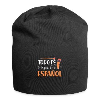 Spanischlehrerin Maestra Bilinguale Lehrerin - Jersey-Beanie - Schwarz - Vorne