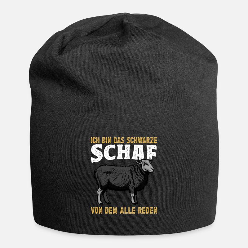 Schaf Schafe Schwarzes Schaf schwarze Schafe - Jersey-Beanie - Schwarz