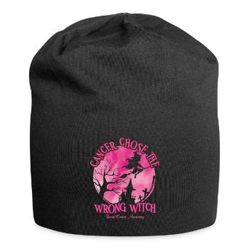 Cancer Sorcière Rose Cancer du sein - Bonnet en jersey - noir - Devant