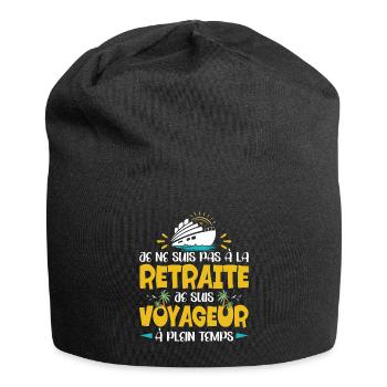 Retraité Voyageur Humour Voyage Retraite - Bonnet en jersey - noir - Devant