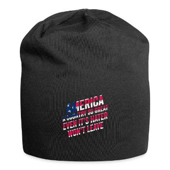 Amerika: Ein Land, das so großartig ist, dass die USA patriotisch sind - Jersey-Beanie - Schwarz - Vorne