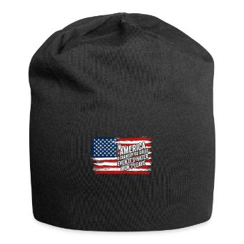 Amerika: Ein Land, das so großartig ist, dass die USA patriotisch sind - Jersey-Beanie - Schwarz - Vorne
