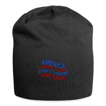 Amerika: Ein Land, das so großartig ist, dass die USA patriotisch sind - Jersey-Beanie - Schwarz - Vorne