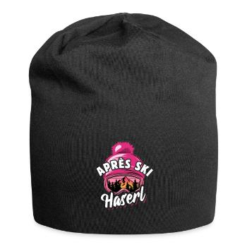 Ski - Apres Ski Haserl - Wintersport, Skiurlaub - Jersey-Beanie - Schwarz - Vorne