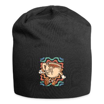Kaffee Cafe - Jersey-Beanie - Schwarz - Vorne