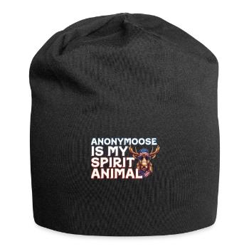 Anonymoose Ist Mein Spirit Animal Cooler Elch - Jersey-Beanie - Schwarz - Vorne