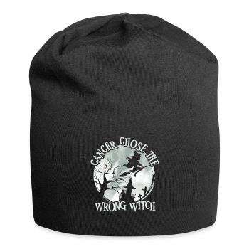 Krebs Hexe Weiß Lungenkrebs - Jersey-Beanie - Schwarz - Vorne