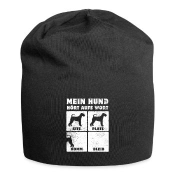 Mein Hund hört aufs Wort - Airedale Terrier - Jersey-Beanie - Schwarz - Vorne