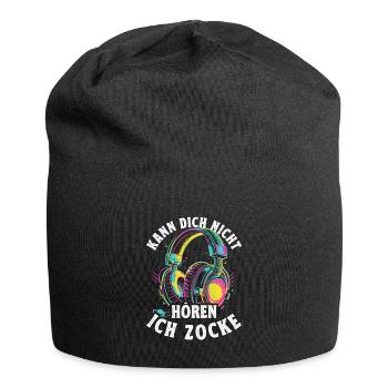 Kann Dich Nicht Hören Ich Zocke Zocker Headset - Jersey-Beanie - Schwarz - Vorne