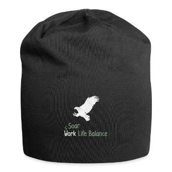 Soar Work Life Balance – Hawk - Jersey Beanie - black - Front