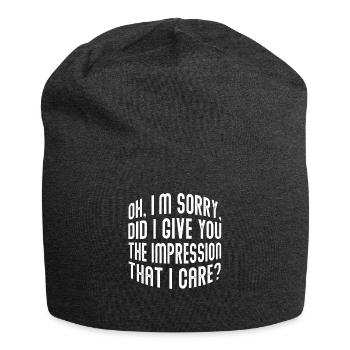 Gleichgültigkeit, Sarkasmus, andere Haltung - Jersey-Beanie - Anthrazit - Vorne