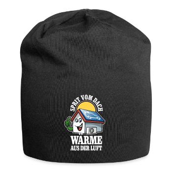Öko Haus Sprit vom Dach Wärme aus der Luft - Jersey-Beanie - Schwarz - Vorne