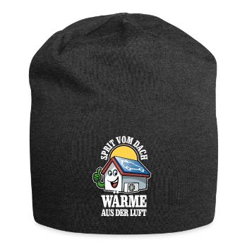 Öko Haus Sprit vom Dach Wärme aus der Luft - Jersey-Beanie - Anthrazit - Vorne